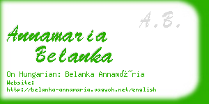 annamaria belanka business card